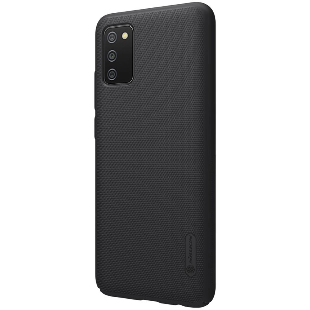 Dėklas Nillkin Super Frosted Shield reinskirtasced case cover skirtas Samsung Galaxy A02s EU juodos spalvos