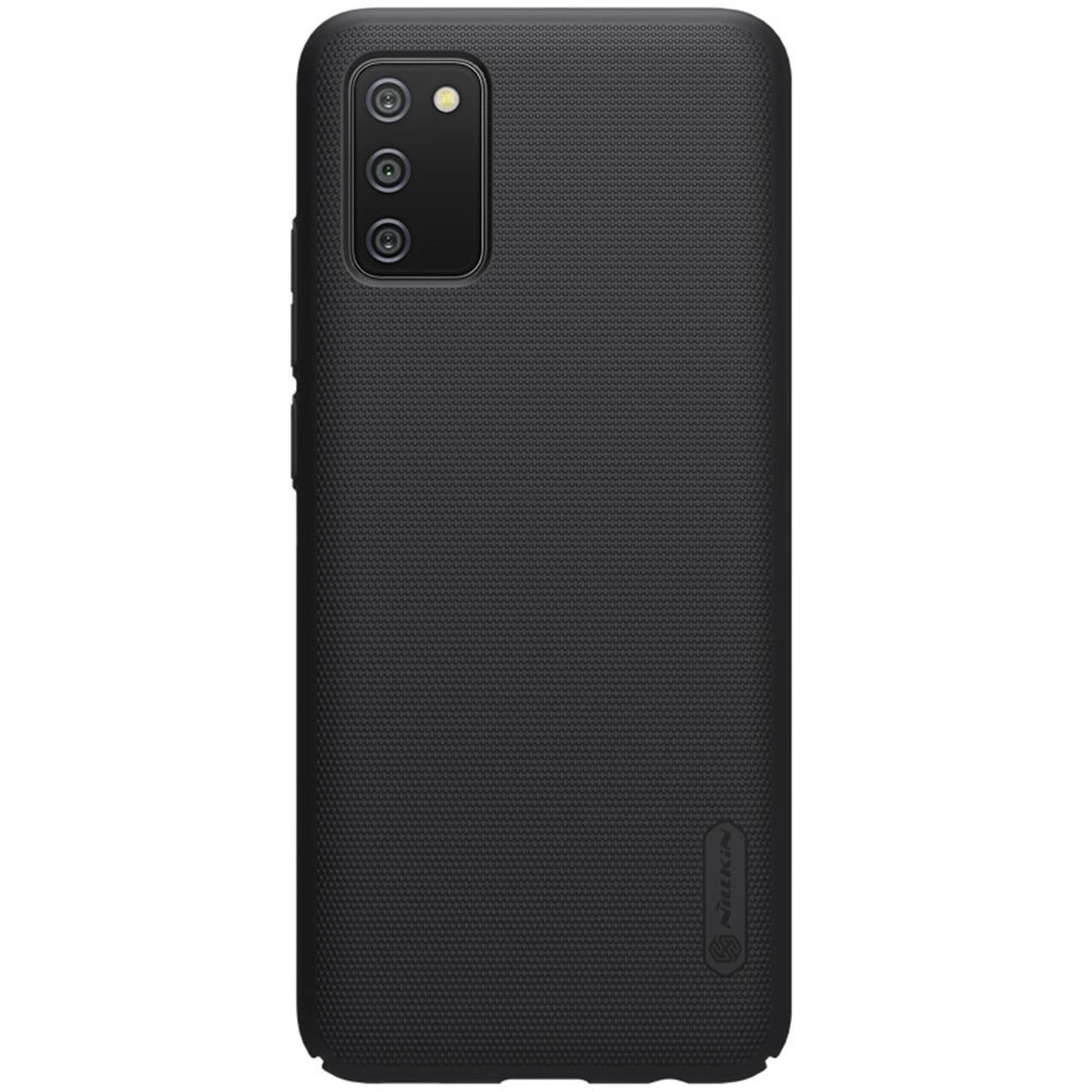 Dėklas Nillkin Super Frosted Shield reinskirtasced case cover skirtas Samsung Galaxy A02s EU juodos spalvos