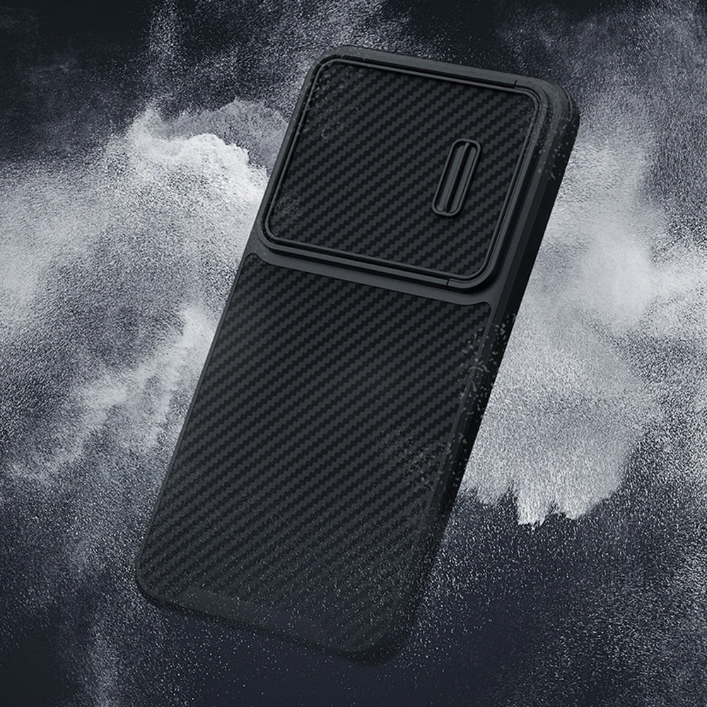 Nillkin Synthetic Fiber S Samsung Galaxy S23 Plus, camera cover, dėklas telefonui juodos spalvos