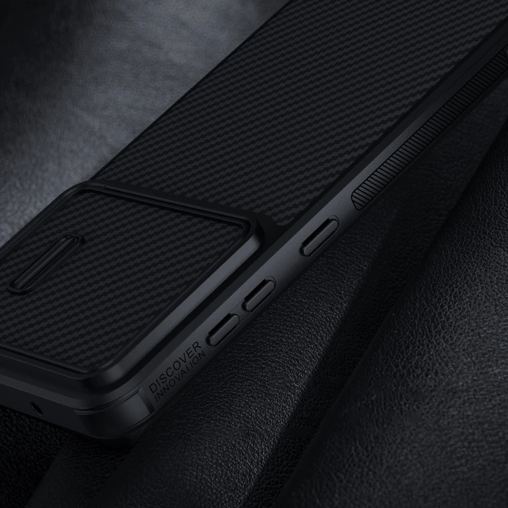 Nillkin Synthetic Fiber S Samsung Galaxy S23 Plus, camera cover, dėklas telefonui juodos spalvos