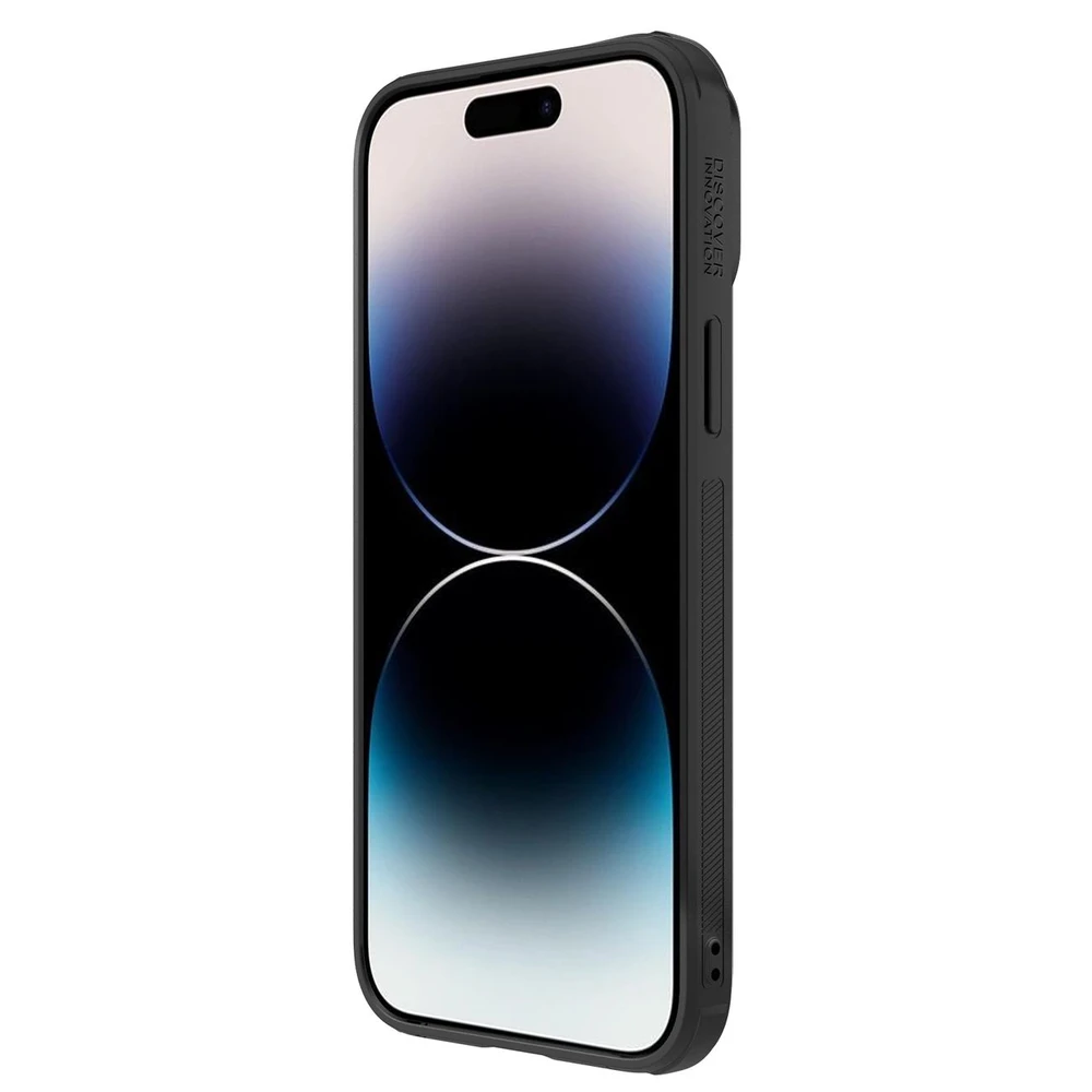 Nillkin Synthetic Fiber S Apple iPhone 14 Pro Max with camera, dėklas telefonui juodos spalvos