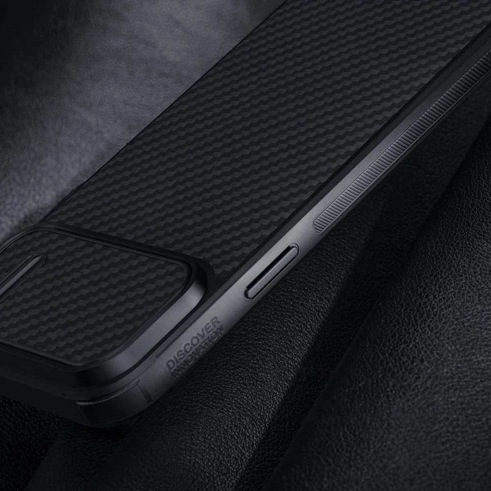 Nillkin Synthetic Fiber S Apple iPhone 14 with camera, dėklas telefonui juodos spalvos