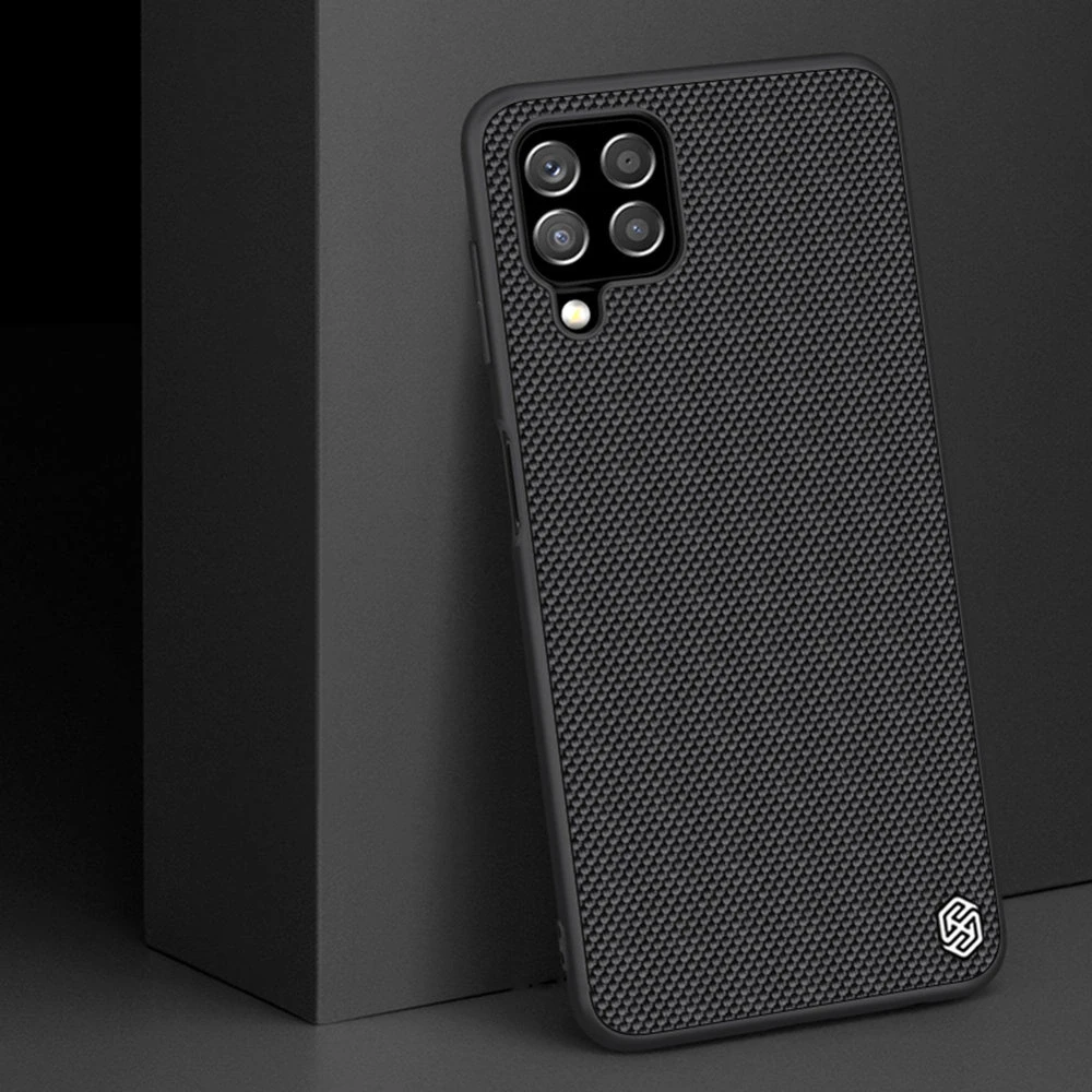 Nillkin Textured durable reinforced with gel frame and nylon back Samsung Galaxy A22 4G dėklas telefonui juodos spalvos