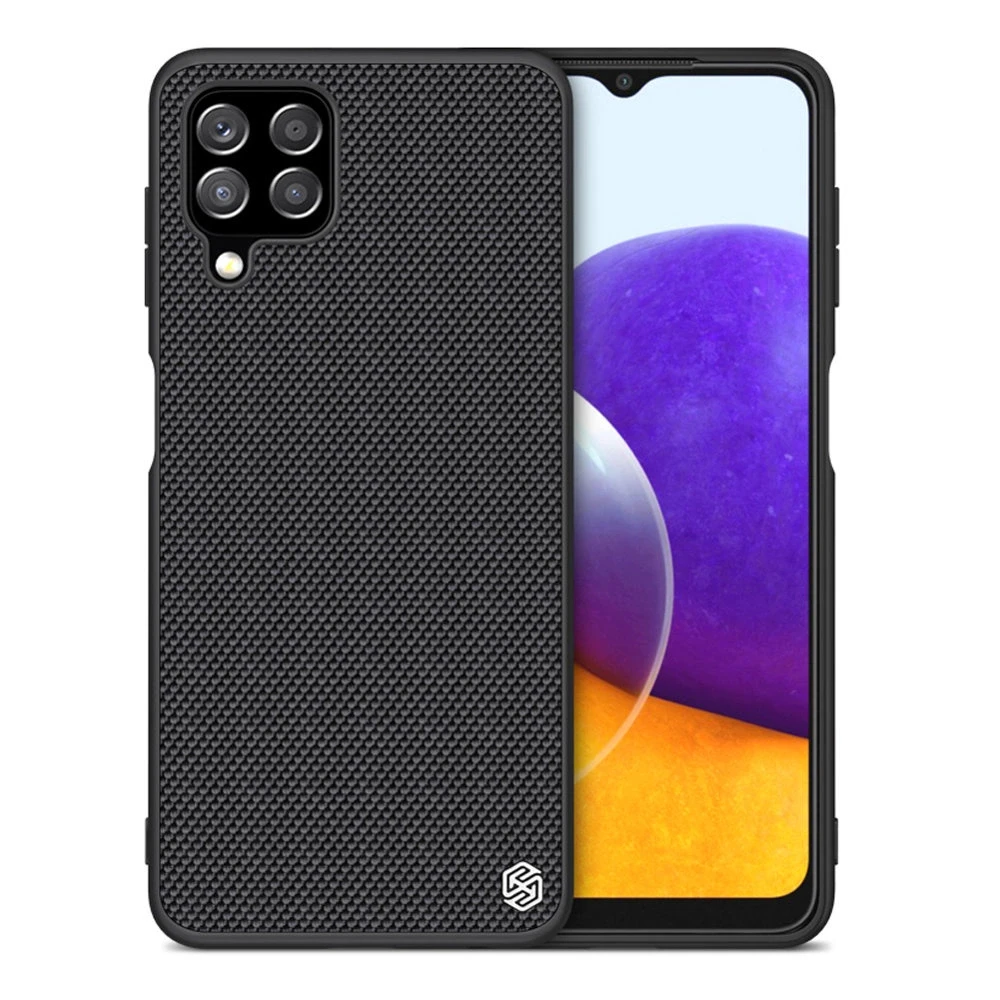 Nillkin Textured durable reinforced with gel frame and nylon back Samsung Galaxy A22 4G dėklas telefonui juodos spalvos