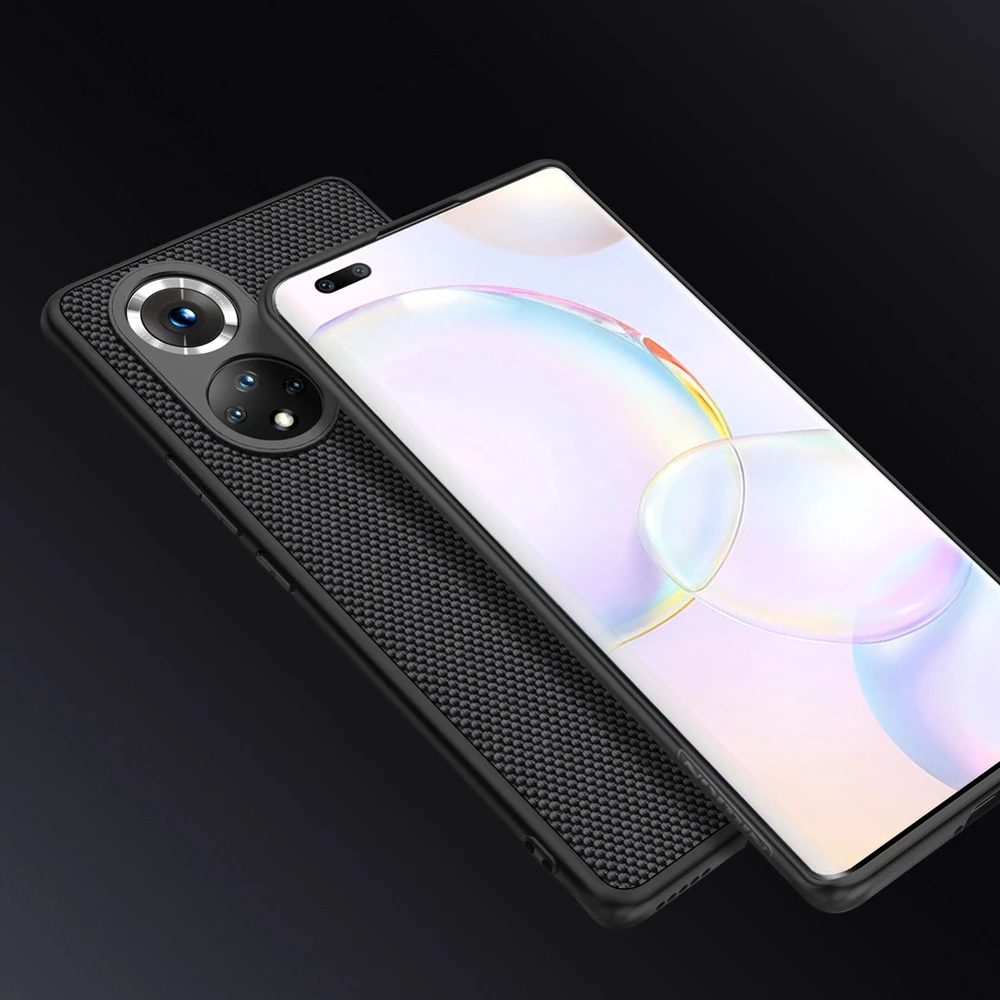 Nillkin Textured durable reinforced gel frame and nylon back Honor 50 Pro dėklas telefonui juodos spalvos