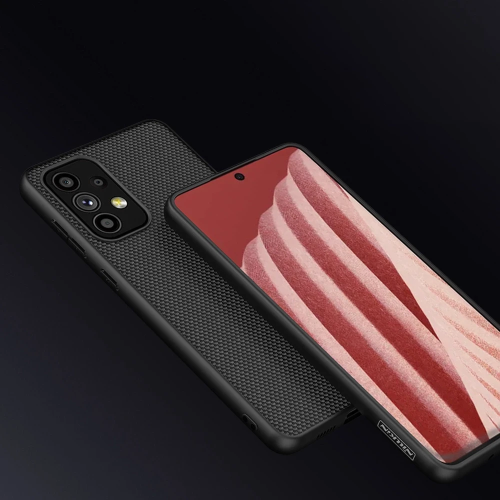 Nillkin Textured durable reinforced gel frame and nylon back Samsung Galaxy A73 dėklas telefonui juodos spalvos