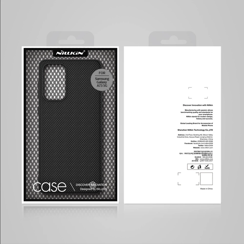 Nillkin Textured durable reinforced gel frame and nylon back Samsung Galaxy A73 dėklas telefonui juodos spalvos