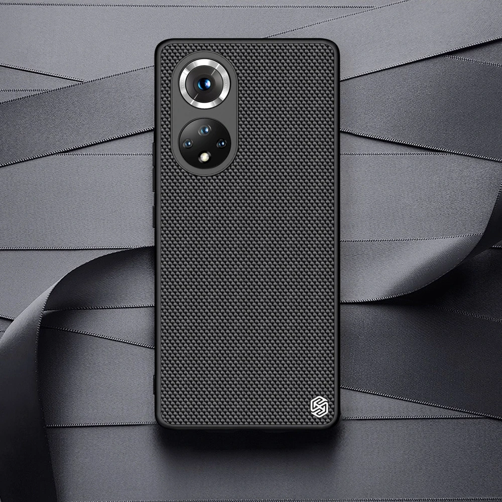 Nillkin Textured durable reinforced gel frame and nylon back Honor 50 Pro dėklas telefonui juodos spalvos