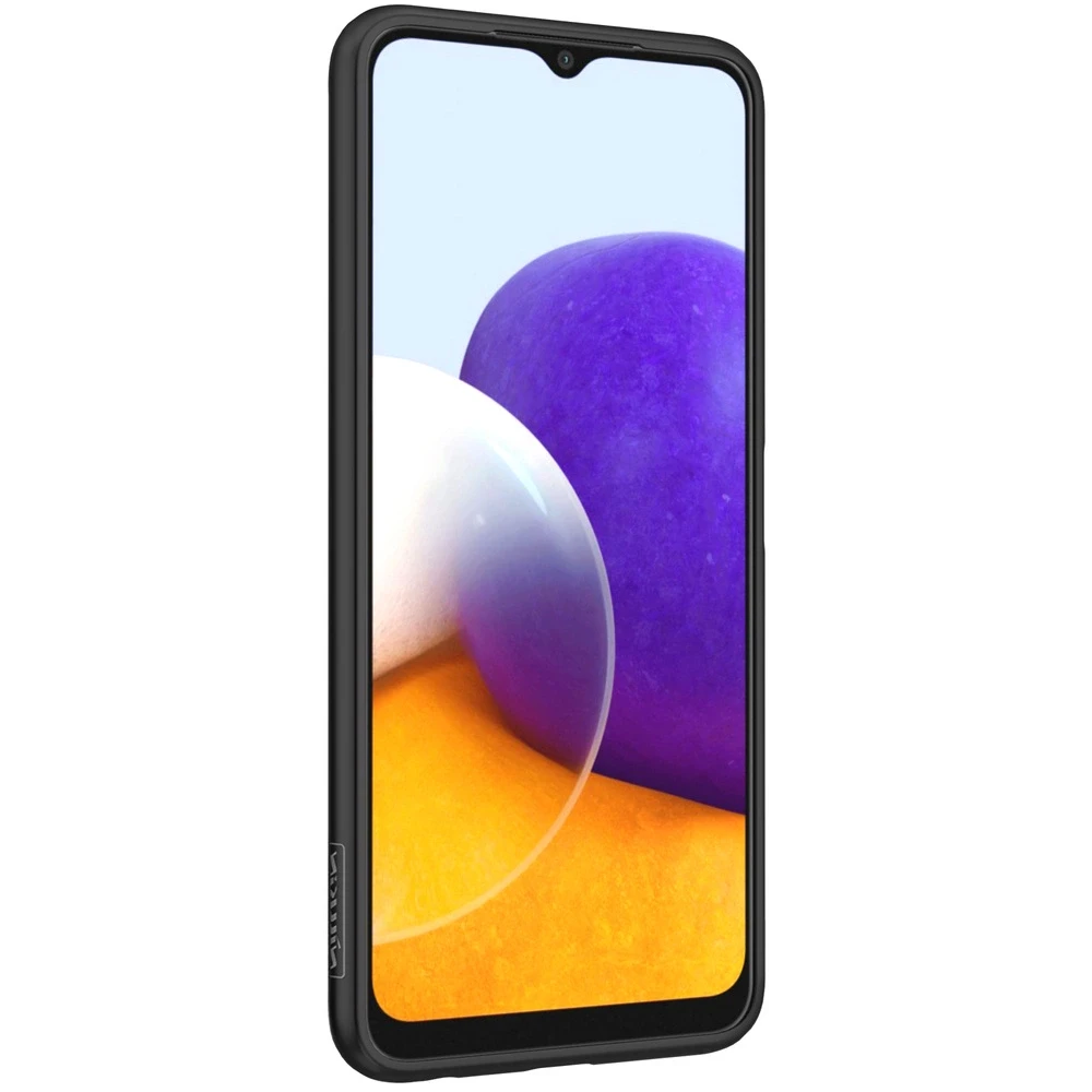 Nillkin Textured durable reinforced with gel frame and nylon back Samsung Galaxy A22 4G dėklas telefonui juodos spalvos