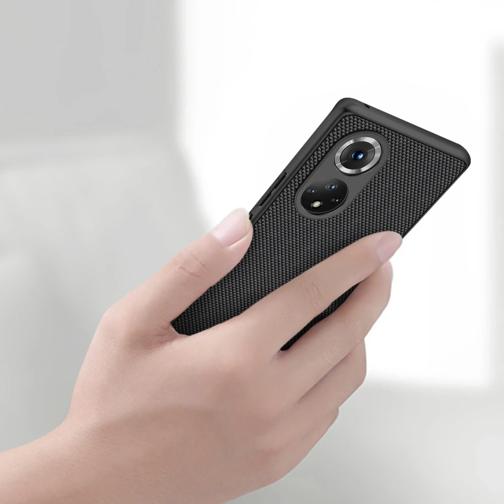 Nillkin Textured durable reinforced gel frame and nylon back Honor 50 Pro dėklas telefonui juodos spalvos