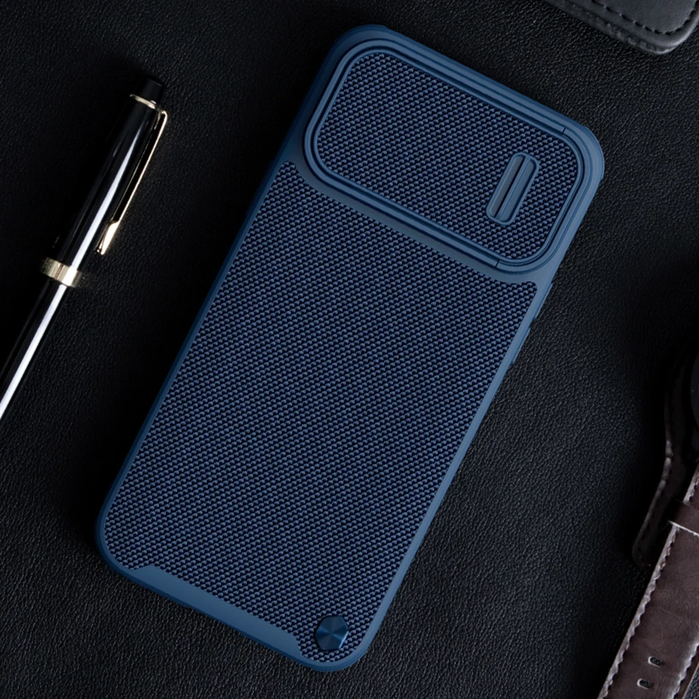 Dėklas Nillkin Textured Case S Apple iPhone 14 Plus mėlynas