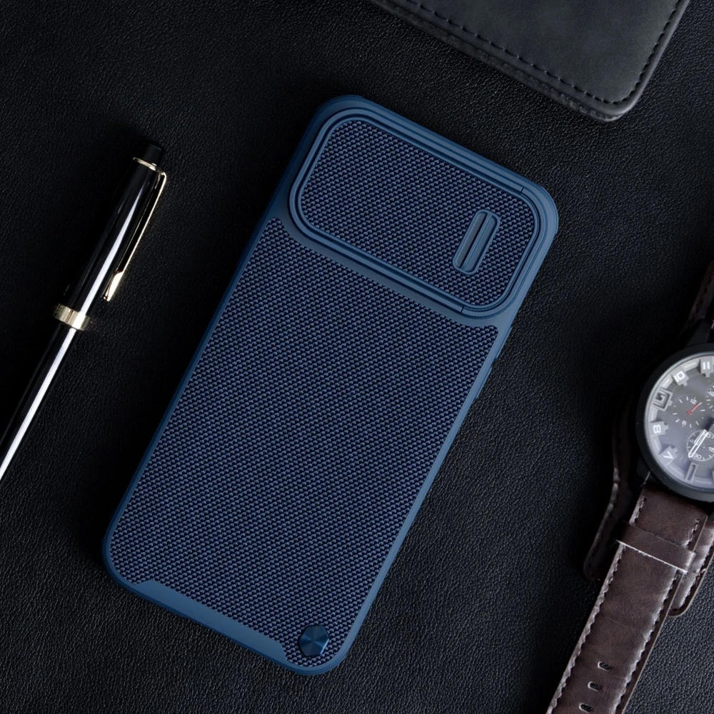 Dėklas Nillkin Textured Case S Apple iPhone 14 Pro mėlynas