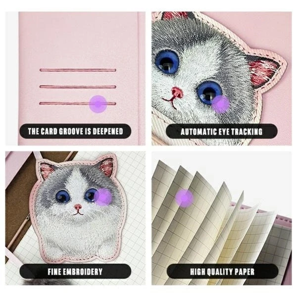 Nimmy rinkinys 2in1 užrašų knygelė + rašiklis rožinės spalvos Big Eyed Pet 2.0 Cat
