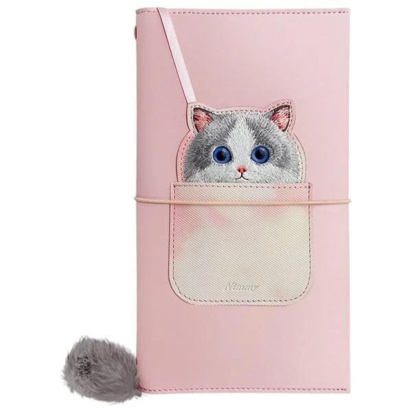 Nimmy rinkinys 2in1 užrašų knygelė + rašiklis rožinės spalvos Big Eyed Pet 2.0 Cat