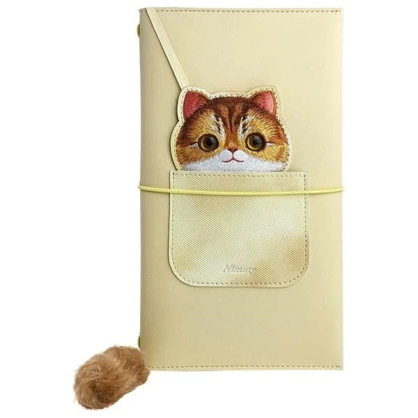 Nimmy rinkinys 2in1 užrašų knygelė + rašiklis haki spalvos Big Eyed Pet 2.0 Cat