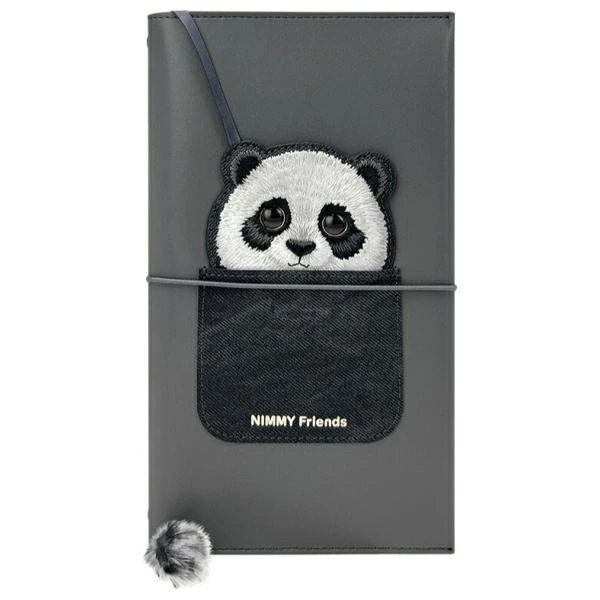 Nimmy rinkinys 2in1 užrašų knygelė + rašiklis juodos spalvos Big Eyed Pet 2.0 Panda