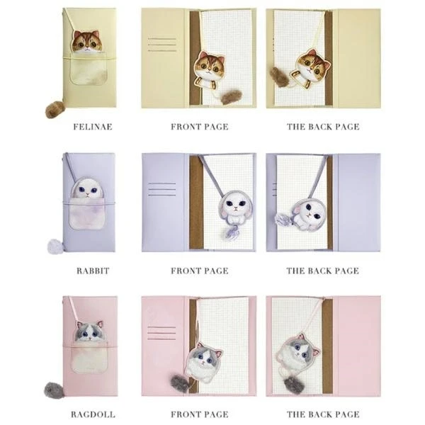 Nimmy rinkinys 2in1 užrašų knygelė + rašiklis violetinės spalvos Big Eyed Pet 2.0 Rabbit
