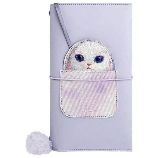 Nimmy rinkinys 2in1 užrašų knygelė + rašiklis violetinės spalvos Big Eyed Pet 2.0 Rabbit