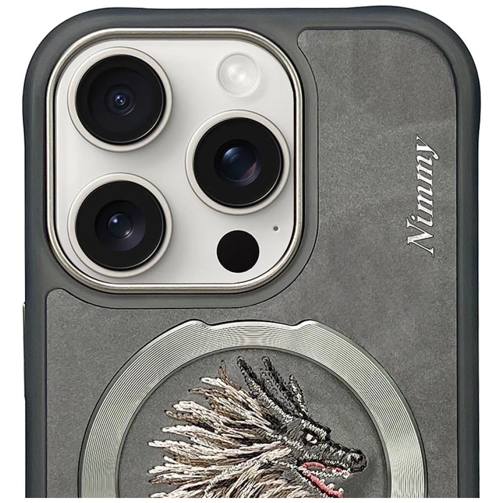 Nimmy Dragon MagSafe dėklas skirtas Apple iPhone 16 Pro Max pilkos spalvos