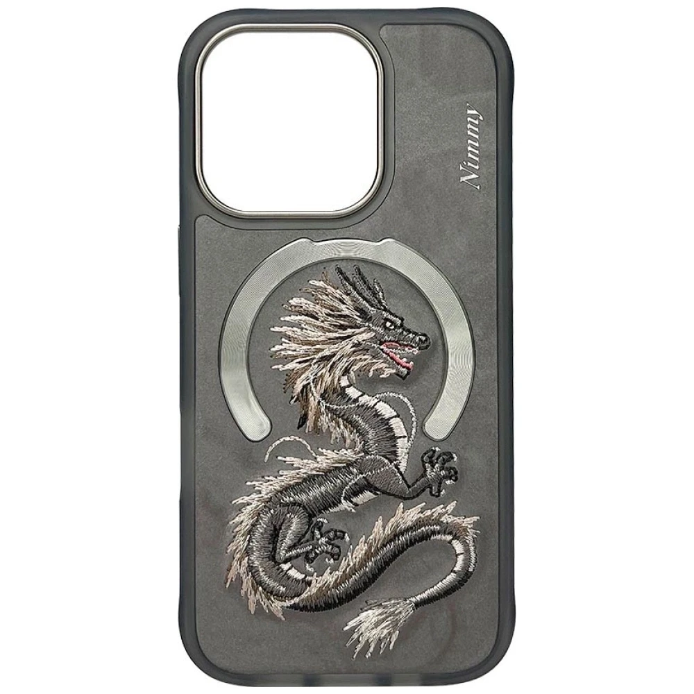 Nimmy Dragon MagSafe dėklas skirtas Apple iPhone 16 Pro Max pilkos spalvos