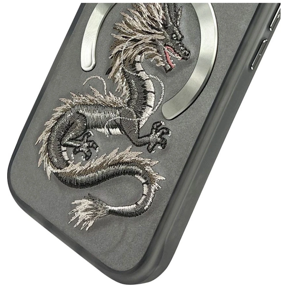 Nimmy Dragon MagSafe dėklas skirtas Apple iPhone 16 Pro Max pilkos spalvos