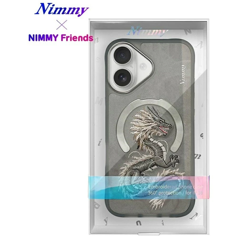 Nimmy Dragon MagSafe dėklas Apple iPhone 16 pilkos spalvos