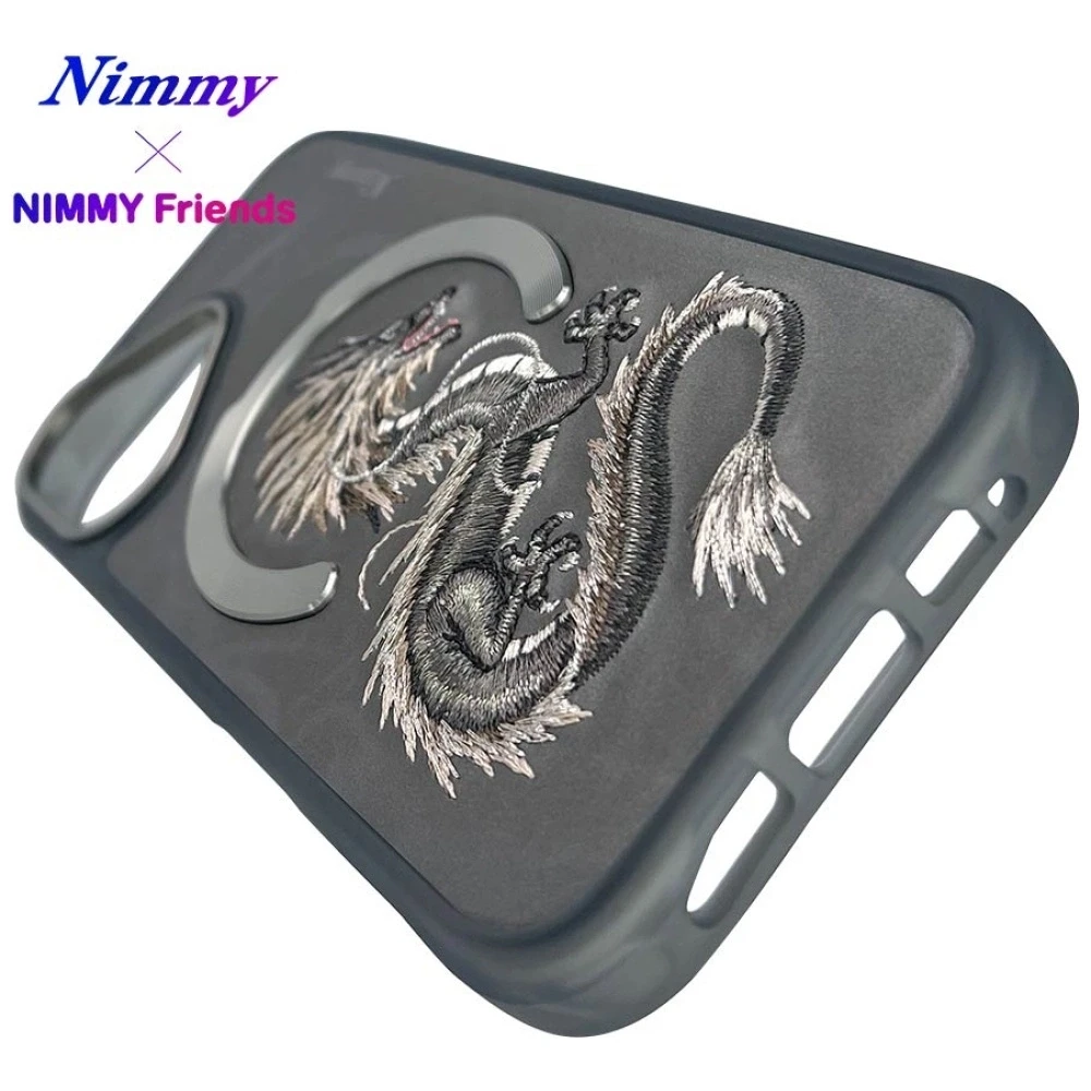 Nimmy Dragon MagSafe dėklas Apple iPhone 16 pilkos spalvos