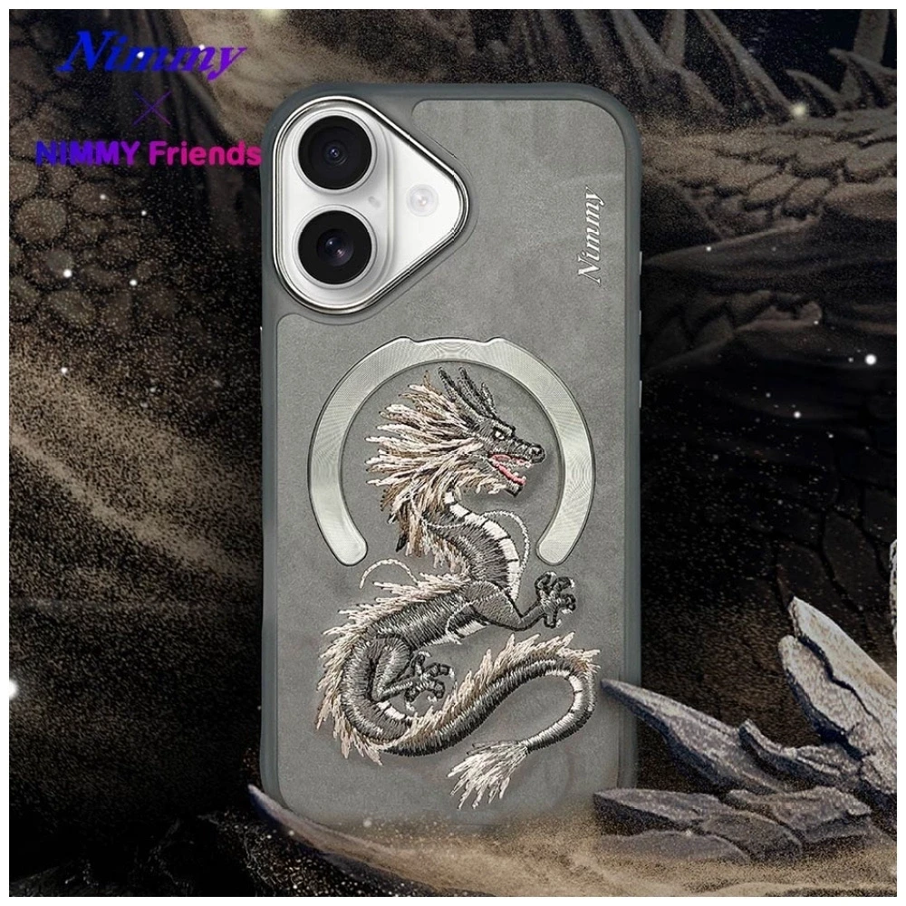 Nimmy Dragon MagSafe dėklas Apple iPhone 16 pilkos spalvos