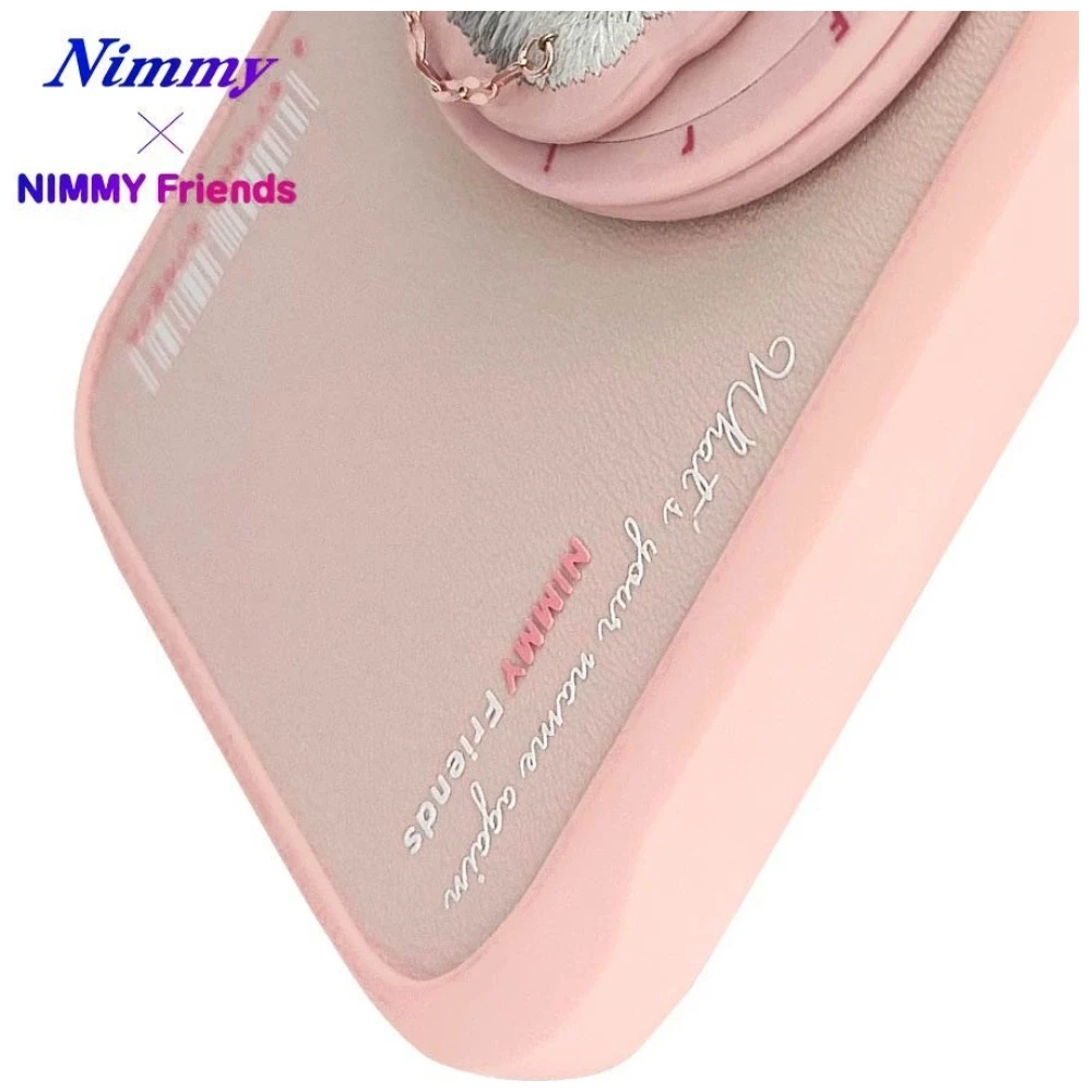 Dėklas Nimmy Glasses Cool Cat MagSafe Apple iPhone 16 rožinės spalvos