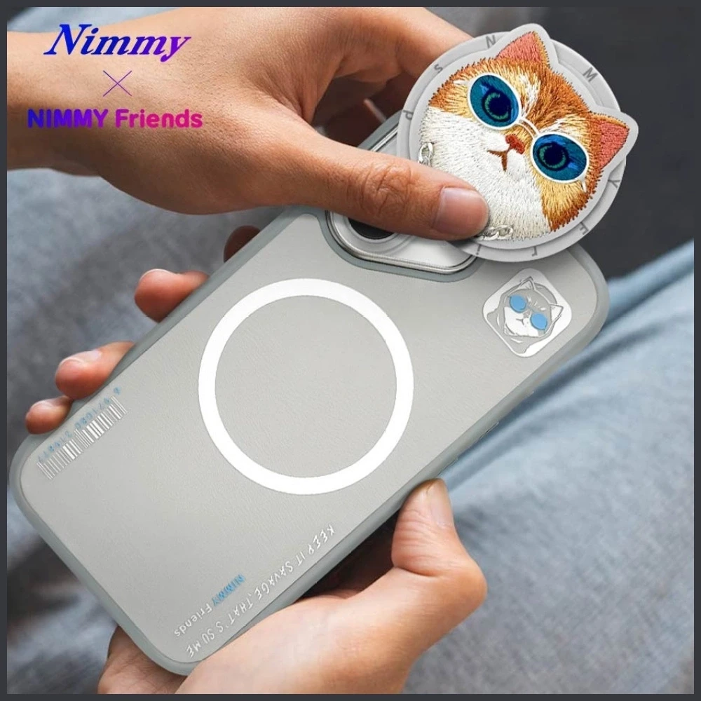Nimmy Glasses Cool Cat MagSafe Apple iPhone 16 dėklas telefonui pilkos spalvos