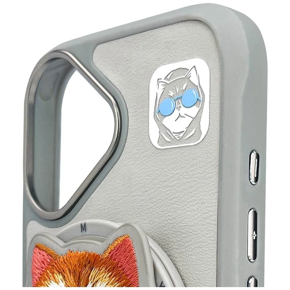 Nimmy Glasses Cool Cat MagSafe Apple iPhone 16 dėklas telefonui pilkos spalvos