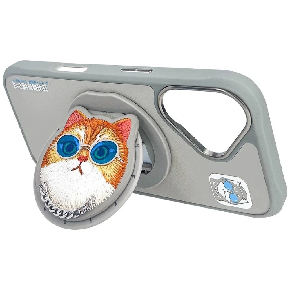 Nimmy Glasses Cool Cat MagSafe Apple iPhone 16 dėklas telefonui pilkos spalvos