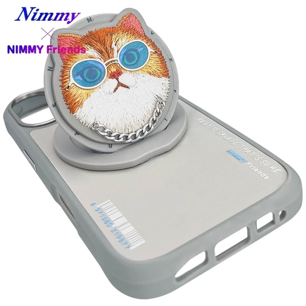 Nimmy Glasses Cool Cat MagSafe Apple iPhone 16 dėklas telefonui pilkos spalvos