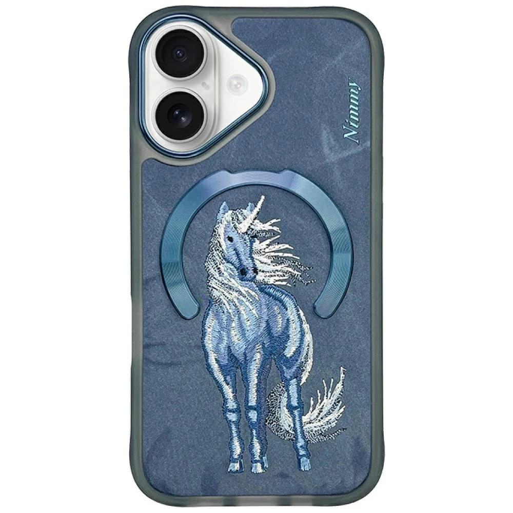 Dėklas Nimmy Magnetic Fantasy Animal MagSafe skirtas Apple iPhone 16 mėlynos spalvos