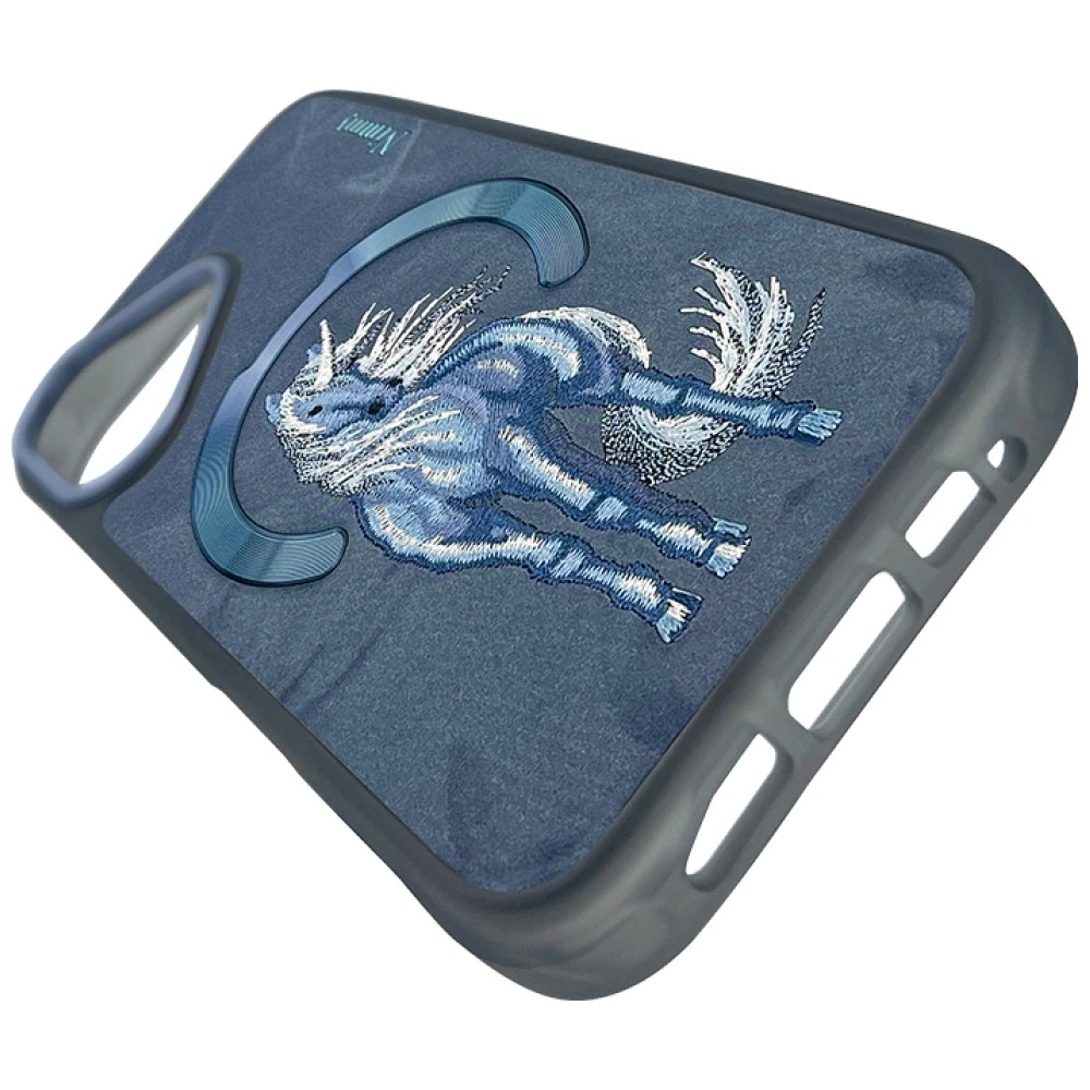 Dėklas Nimmy Magnetic Fantasy Animal MagSafe skirtas Apple iPhone 16 mėlynos spalvos
