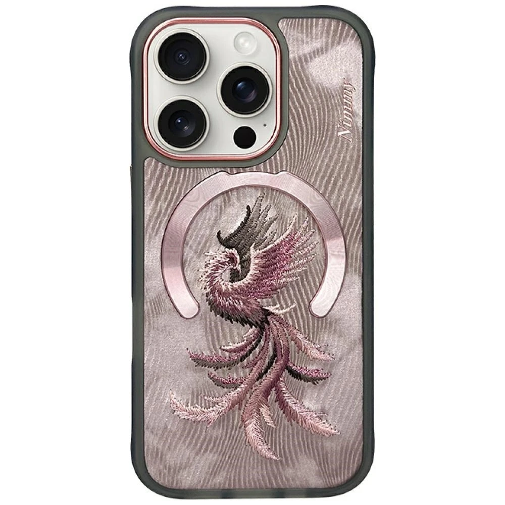Dėklas Nimmy Magnetic Fantasy Animal MagSafe skirtas Apple iPhone 16 Pro rose aukso spalvos