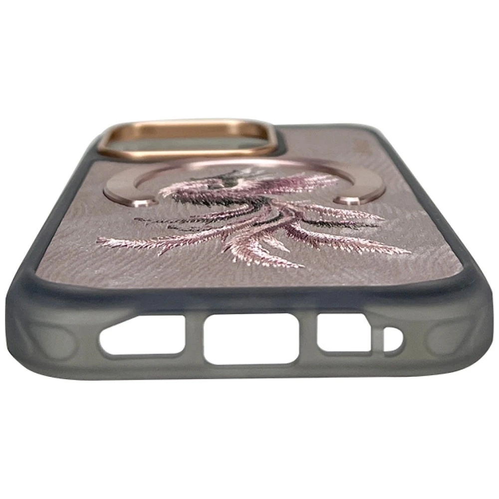 Dėklas Nimmy Magnetic Fantasy Animal MagSafe skirtas Apple iPhone 16 Pro rose aukso spalvos
