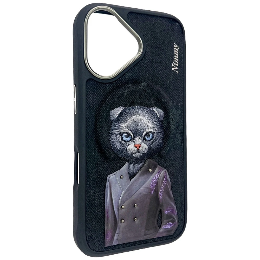 Dėklas Nimmy Magnetic fashion cute pet MagSafe skirtas Apple iPhone 16 juodos spalvos