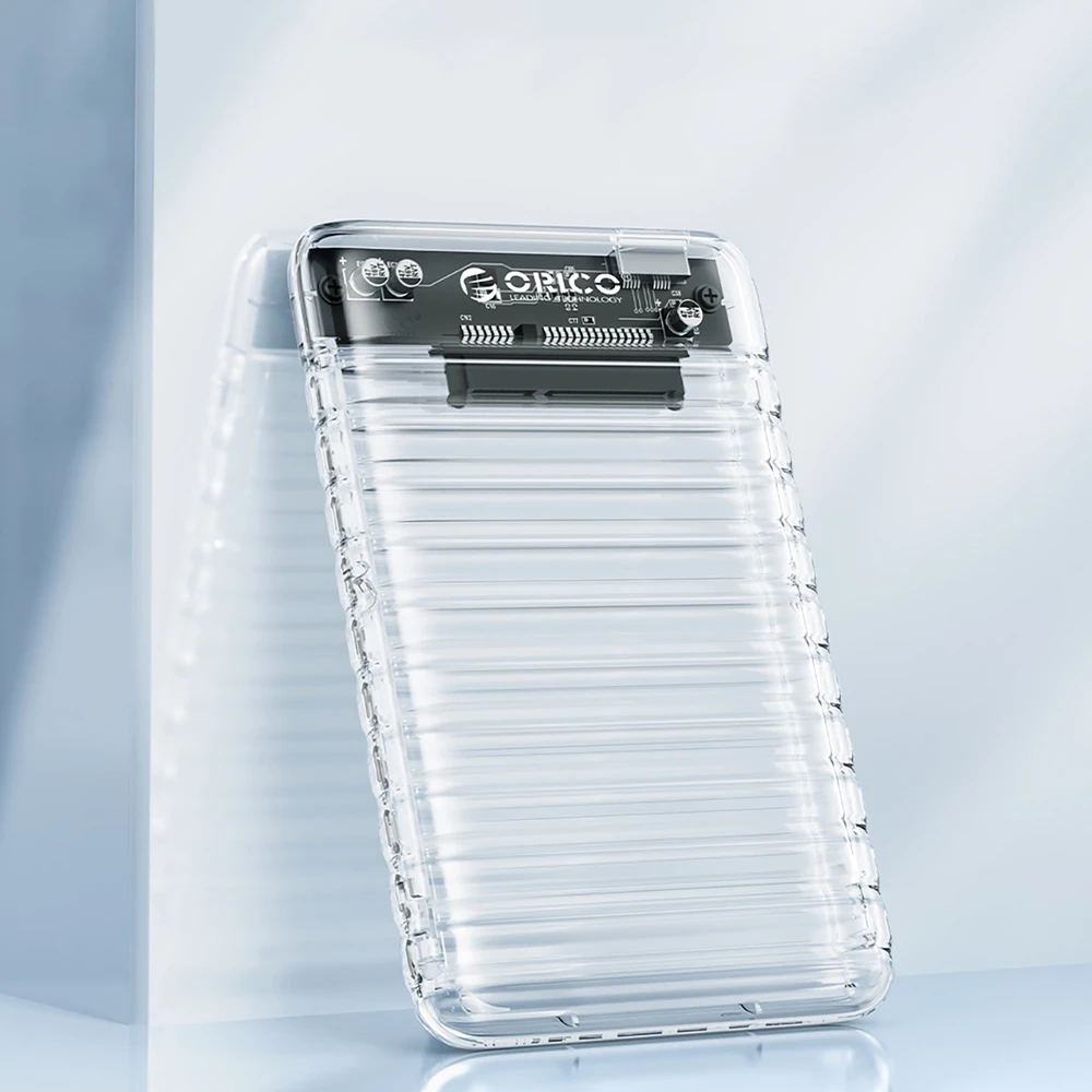 „Orico 2139U3-V1“ 2,5 colio HDD/SSD USB „Micro-B“ 5 Gb/s diskas – skaidrus