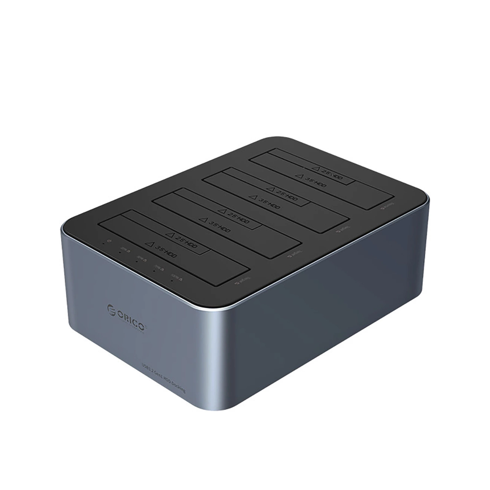 „Orico 6646C3-C“ 4 diskų prijungimo stotelė su neprisijungusio klonavimo funkcija, 2,5 colio / 3,5 colio SATA HDD/SSD – pilkos spalvos
