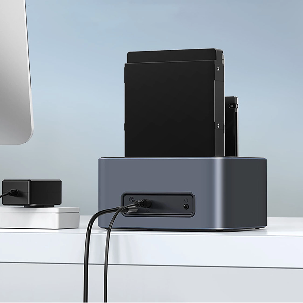 „Orico 6656C3-C“ 5 lizdų prijungimo stotelė su neprisijungusio klonavimo funkcija, 2,5 colio / 3,5 colio SATA HDD / SSD, pilka