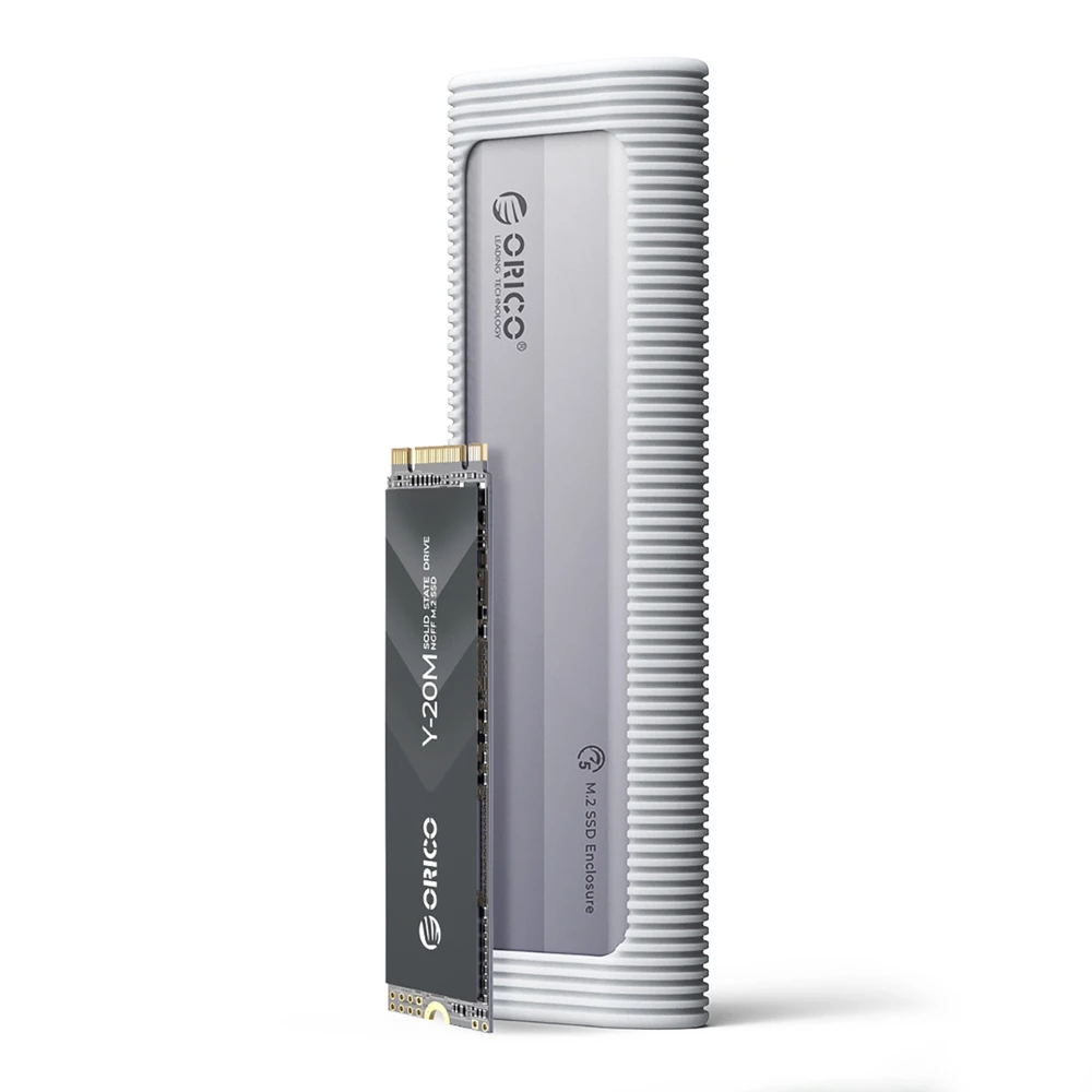 Disko dėžutė Orico AXM2F-V1 M.2 NGFF USB-C 5Gb/s – pilkos spalvos