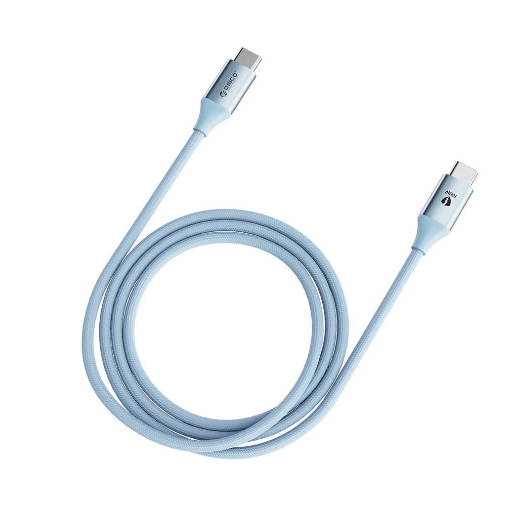 Orico CDX 100W 5A Power Delivery USB-C – USB-C kabelis 1m – mėlynos spalvos