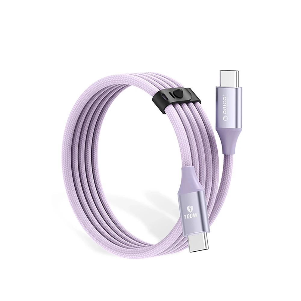 Kabelis Orico CDX 100W 5A Power Delivery USB-C – USB-C 1m – violetinės spalvos