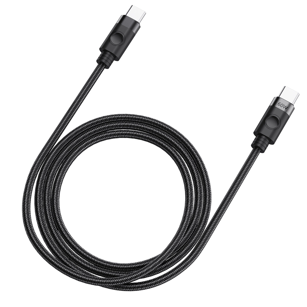 „Orico CDX 60W 3A“ maitinimo šaltinis USB-C – USB-C 1 m kabelis – juodos spalvos