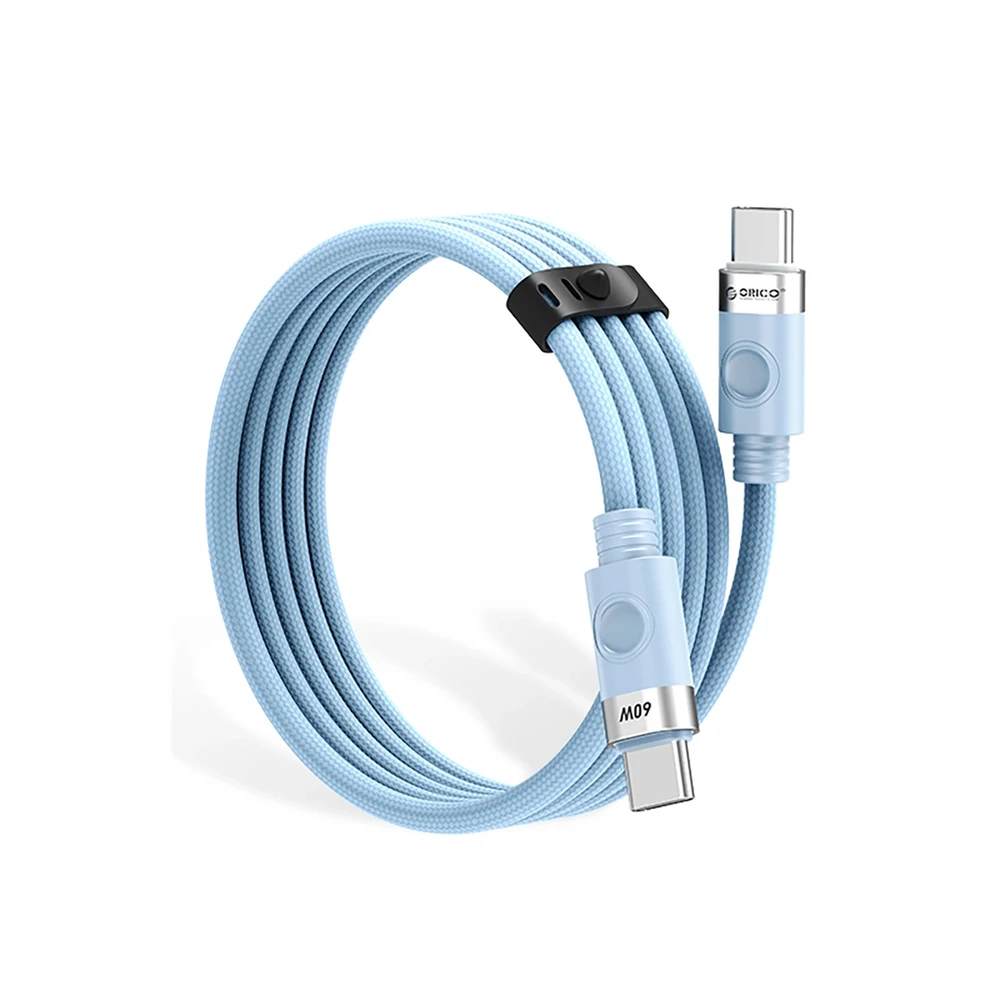 Orico CDX 60W 3A Power Delivery USB-C – USB-C kabelis 1m – mėlynos spalvos