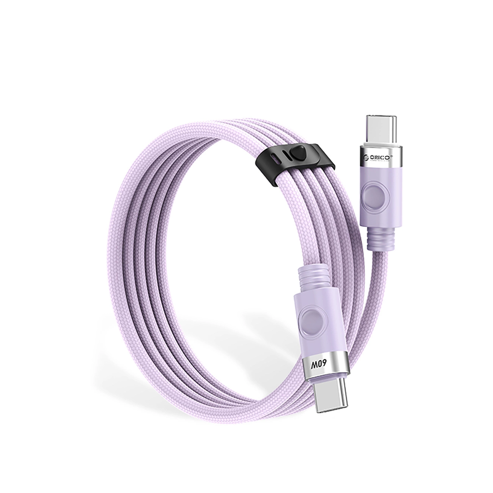 Orico CDX 60W 3A Power Delivery USB-C – USB-C 1m kabelis – violetinės spalvos