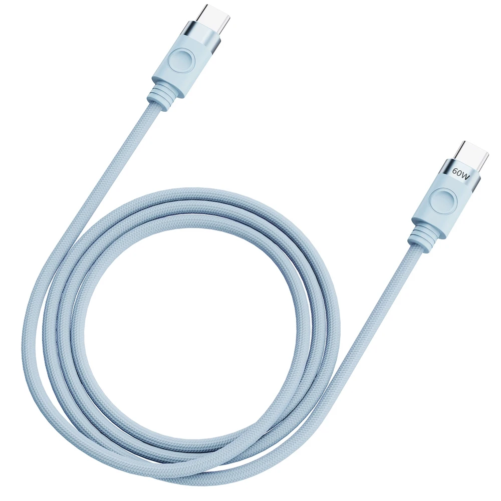 Orico CDX 60W 3A Power Delivery USB-C – USB-C kabelis 1m – mėlynos spalvos