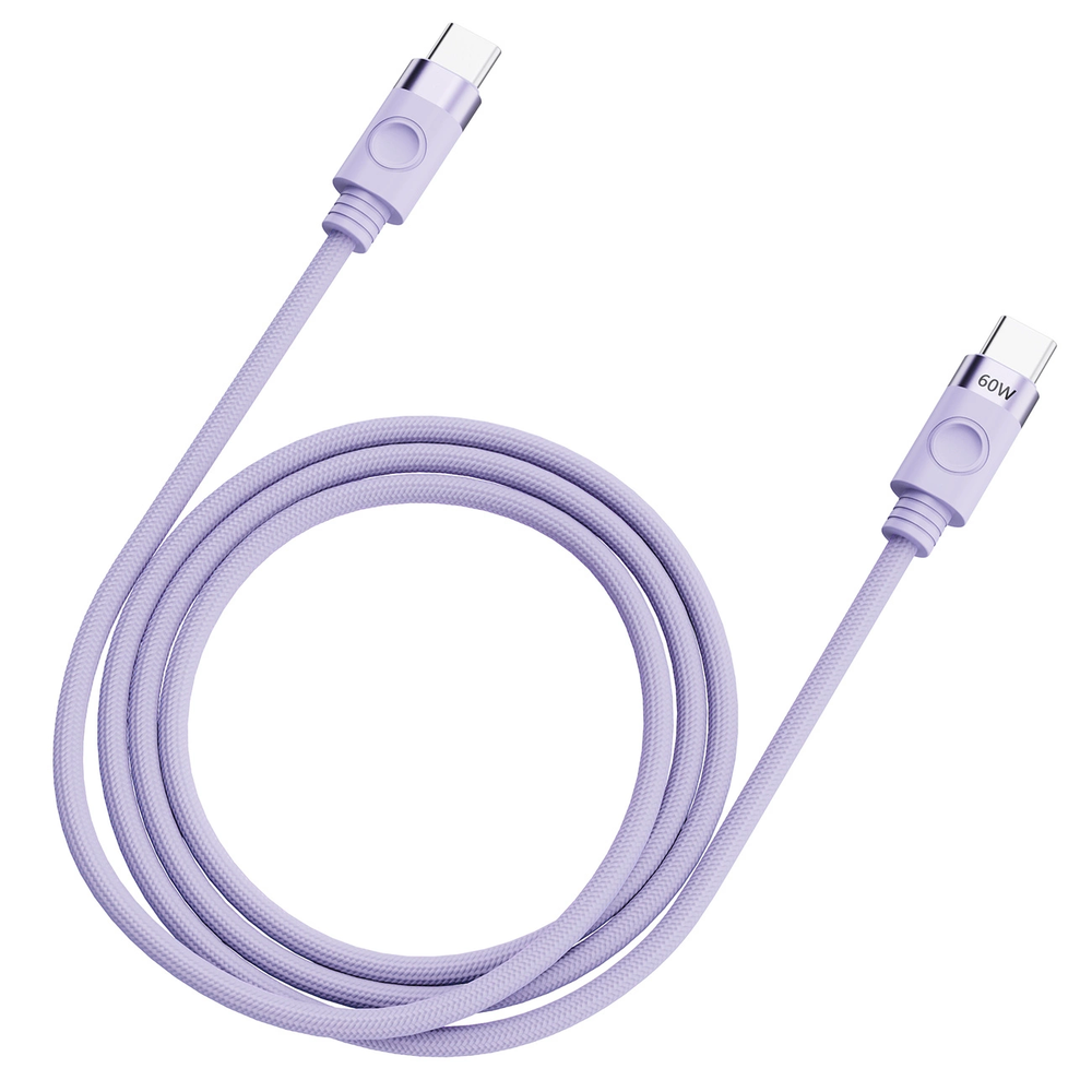 Orico CDX 60W 3A Power Delivery USB-C – USB-C 1m kabelis – violetinės spalvos