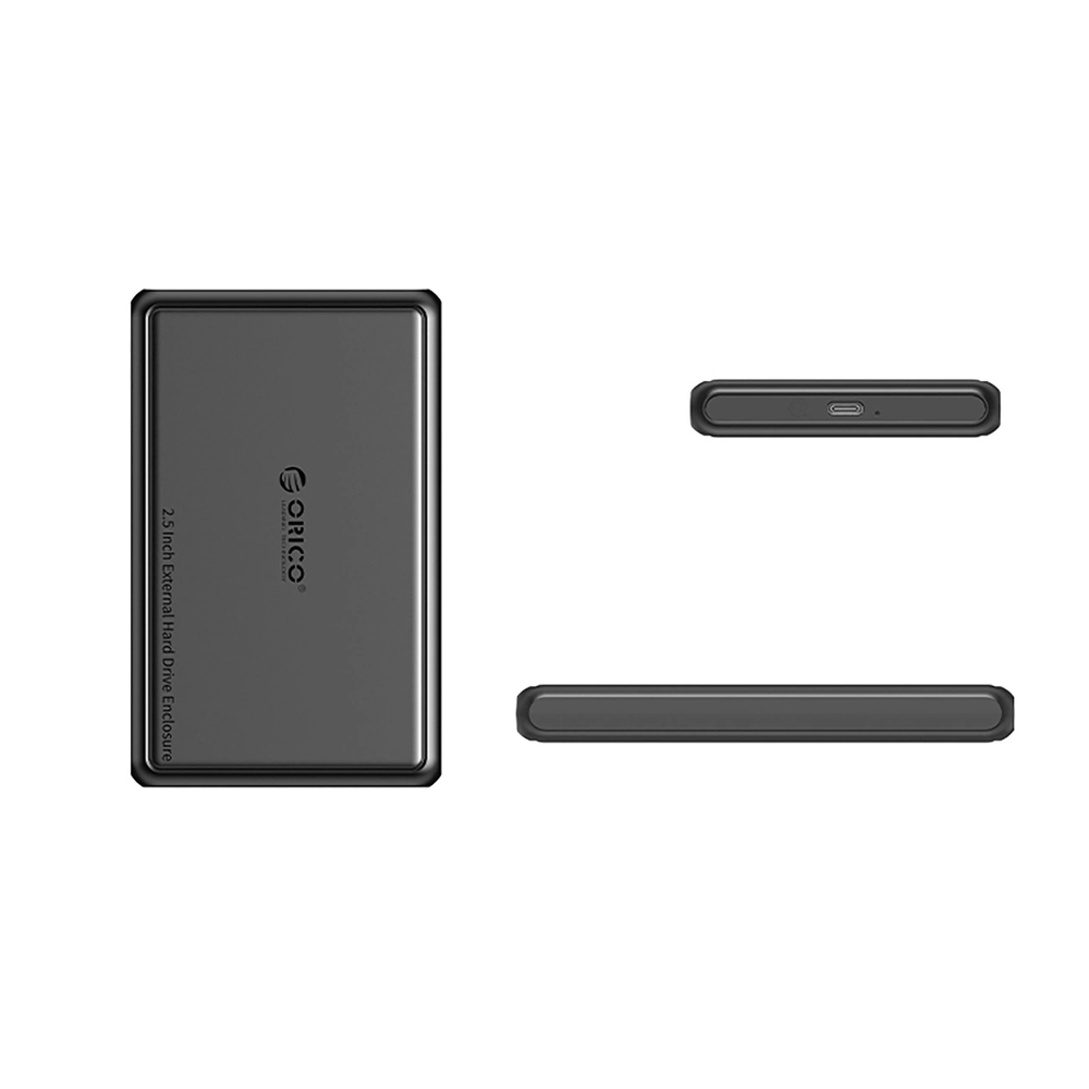Kietasis diskas Orico DDL25-C3 2.5" HDD/SSD USB-C 5Gb/s išorinis diskas – juodos spalvos